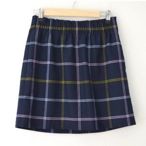 J.Crew Sidewalk Skirt in Navy Plaid w/Pockets